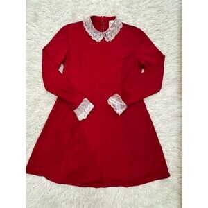 Archie Comics Sabrina Spellman Costume Dress Adult Red Lace Trim Long L Large
